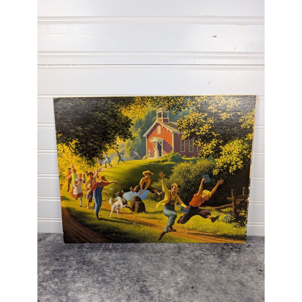 Vintage “School's Out” By PAUL DETLEFSEN 14x11” LITHOGRAPH Print, Summer Kids